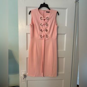 Tommy Hilfiger pink sleeveless dress with detailed front grommets